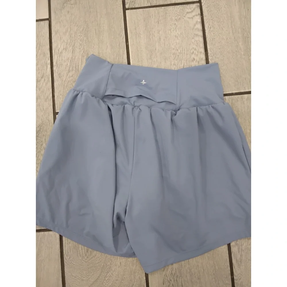 Halara Women Light Blue High Waisted Flowy Active Shorts Size L Long Athletic